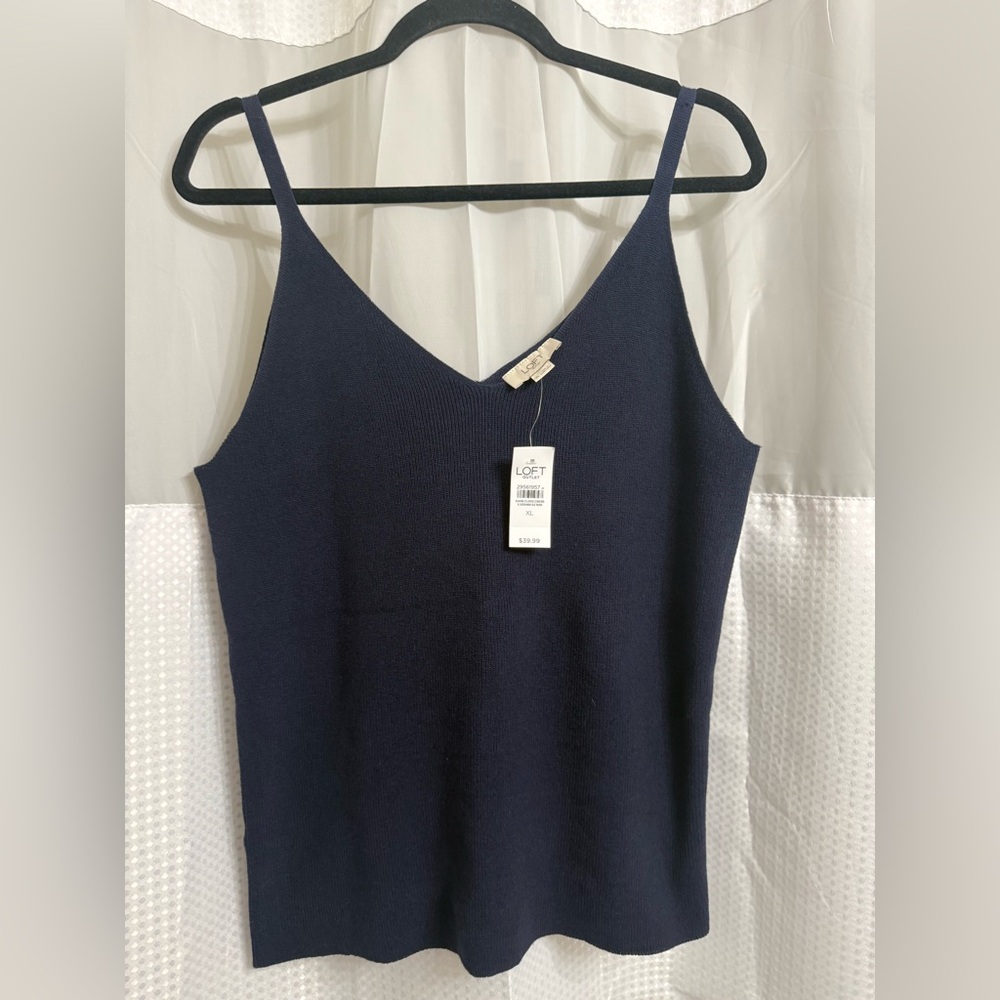 LOFT Navy V-Neck Knit Cami
